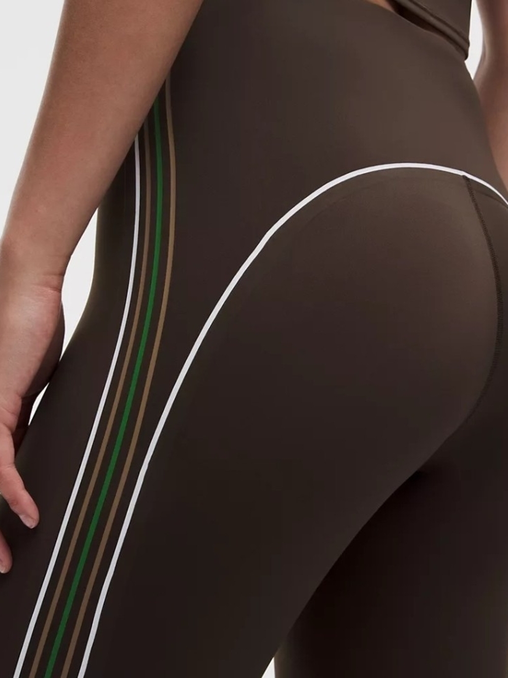 LULULEMON Nulux Side-Stripe High-Rise Tight 25" BLACK/SAND/WHITE/CHERRY
